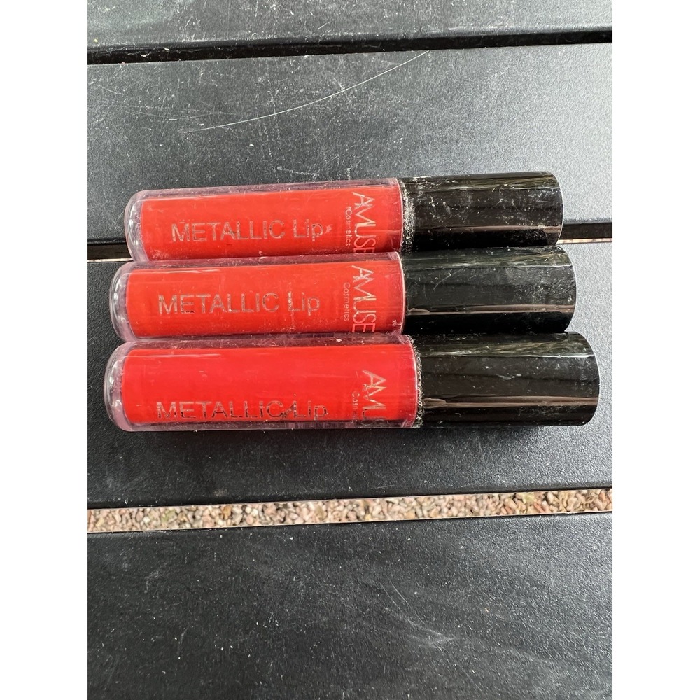 Lot Of 3 Amuse Metallic‎ Lip Gloss Lipstick 2093-3 7-7 Plus Free mystery Gift - Picture 2 of 3